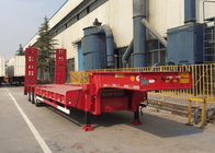 Loading Construction Machines Hydraulic Flatbed Trailer 3 Axles 80 Tons 17m