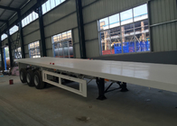 Flatbed Semi Trailer Truck 3 Axles Container Carrying Heavy Equipment Trailer