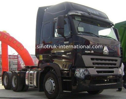 Flat Roof Cab Tractor Truck For Trailer , 6x4 Tractor Unit Trailer Head