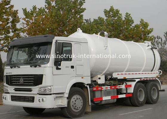 High Efficiency 17CBM LHD 336HP Vacuum Sewage Truck For Urban Rain Wells