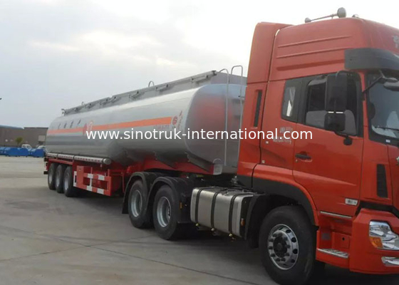 Professional 50000 Liters Flatbed Semi Trailer Truck With Fuel Tanker