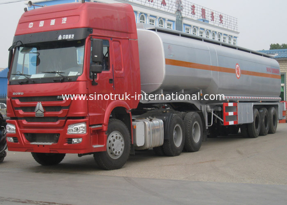 High Strength 3 Axles 50 Tons 60CBM Oil Tanker Semi Truck With Trailer