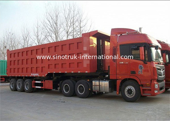 High Efficiency 3X16 TONS Semi Tipper Trailer Dump Truck For Mining Industry