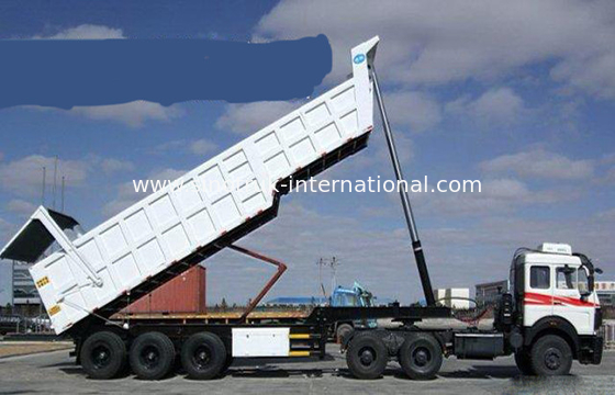 Hydraulic Tipper Semi Trailer Truck 80 Tons 25-45CBM For Cargo Transport