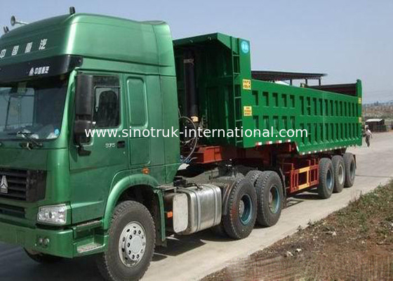 Hydraulic Tipper Semi Trailer Truck 80 Tons 25-45CBM For Cargo Transport