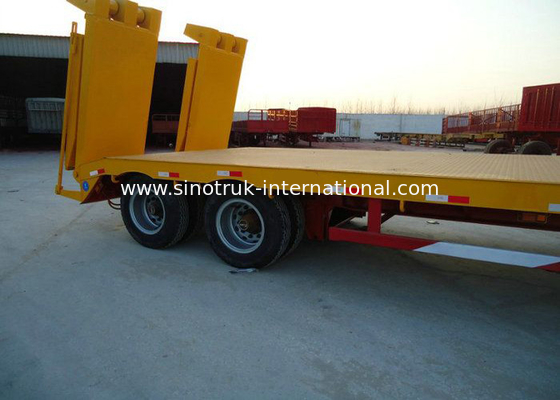 2 Axles 60 Tons Low - bed Semi Trailer Truck , Low Flatbed Trailer Truck