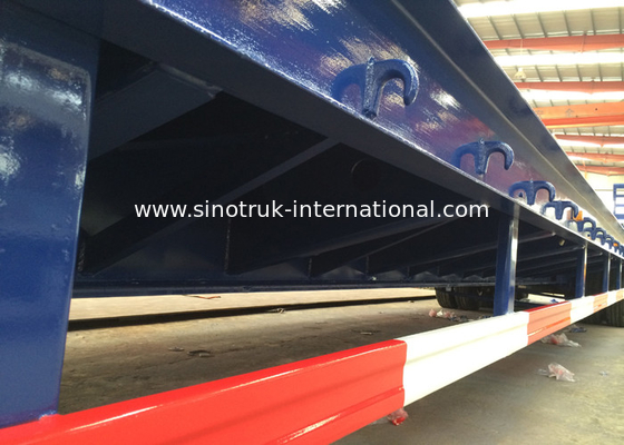 Low-bed Semi Trailer Truck 3 Axles 70Tons 15m for carrying construction machine