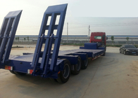 Low-bed Semi Trailer Truck 3 Axles 70Tons 15m for Loading construction machine