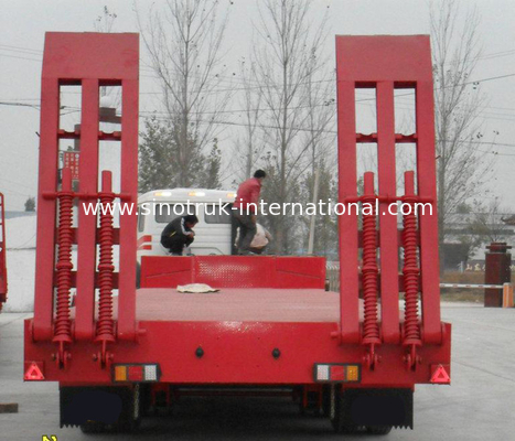 Low Bed Semi Trailer Truck 3 Axles 80 Tons 17m for Loading Construction Machine