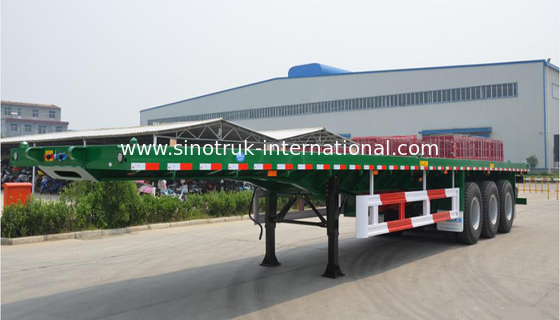 Flat-bed Semi Trailer Truck 3 Axles 30-60Tons 13m for Container Loading