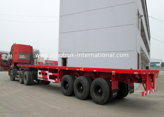 Flat-bed Semi Trailer Truck 3 Axles 30-60Tons 13m for Container Loading