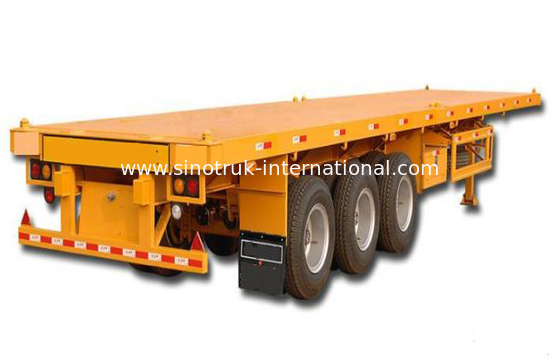 Flat-bed Semi Trailer Truck 3 Axles 50Tons 13m for Container Loading