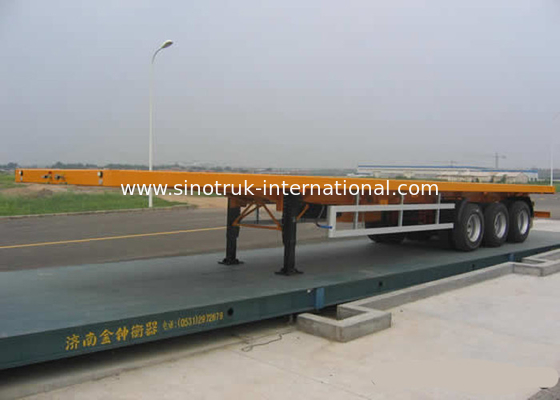 Flat-bed Semi Trailer Truck 3 Axles 50Tons 13m for Container Loading