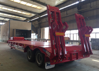 Low Bed Semi Trailer 3 Axles 60 Tons 15m For Transporting Construction Machine