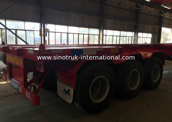 Loading Construction Machines Hydraulic Flatbed Trailer 3 Axles 80 Tons 17m