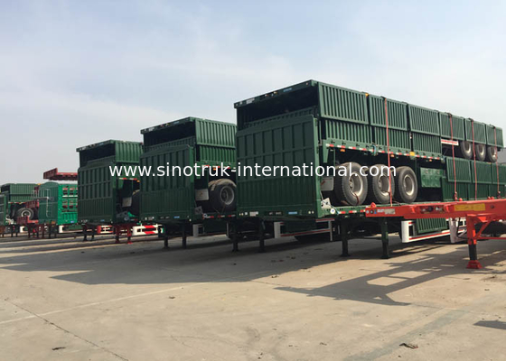 ISO Dropside Semi Trailer Truck 3 Axles Semi Truck With Trailer