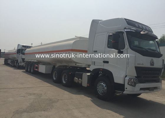 A7 Semi Trailer Truck 3 Axles Fuel Oil Delivery Truck With 50000L - 65000L Tank