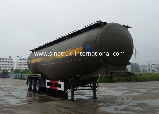 Powder Material Tank Semi Truck Trailer , 48000L Weichai Engine Semi Tractor Trailer