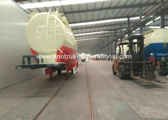 Powder Material Tank Semi Truck Trailer , 48000L Weichai Engine Semi Tractor Trailer