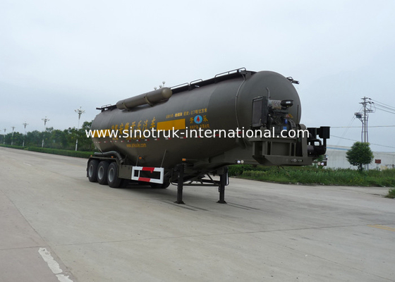 Powder Material Tank Semi Truck Trailer , 48000L Weichai Engine Semi Tractor Trailer