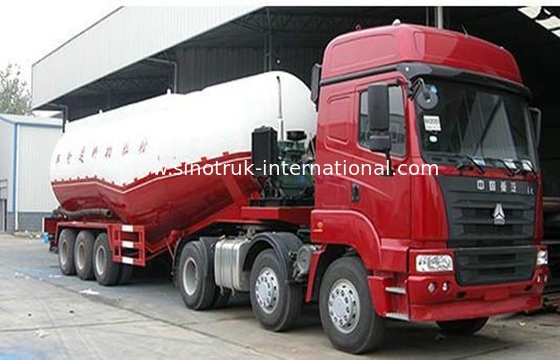 SINOTRUK 3 Axle 48500 Liters Bulk Cement Tank Semi Trailer Truck 50 - 80 ton Loading capacity