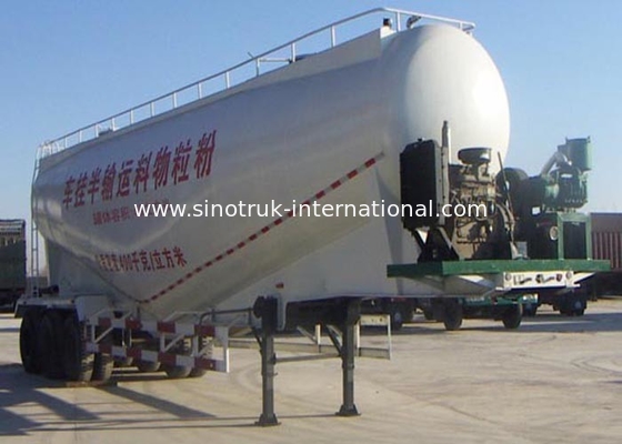 SINOTRUK 3 Axle 48500 Liters Bulk Cement Tank Semi Trailer Truck 50 - 80 ton Loading capacity