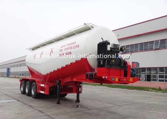 3 Axle SINOTRUK Bulk Cement Tank Trailer Truck with 55-65CBM Weichai engine