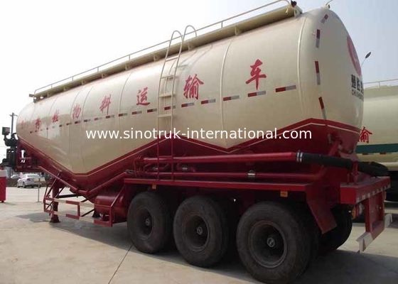 3 Axle SINOTRUK Bulk Cement Tank Trailer Truck with 55-65CBM Weichai engine