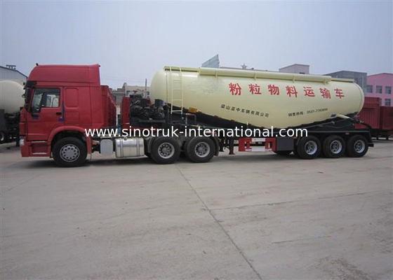 3 Axle SINOTRUK Bulk Cement Tank Trailer Truck with 55-65CBM Weichai engine