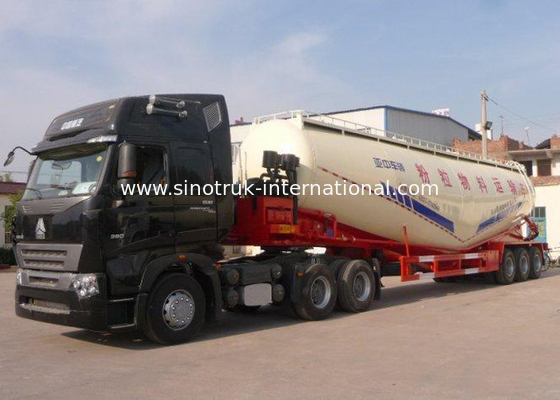 Carbon steel Semi Trailer Powder Material Tank Truck , 50 - 60 CBM trailer