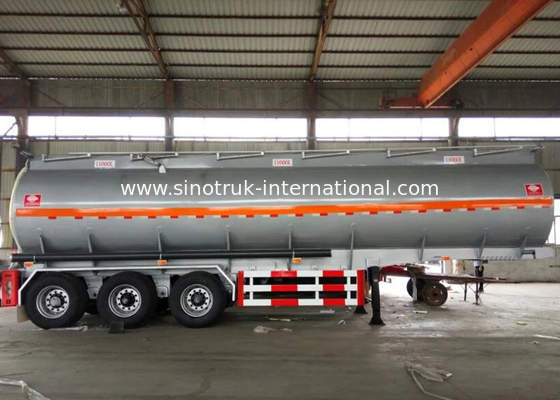 60 CBM Oil Tank Truck 3 Axles Semi Flatbed Trailers For Oil Fuel Transport