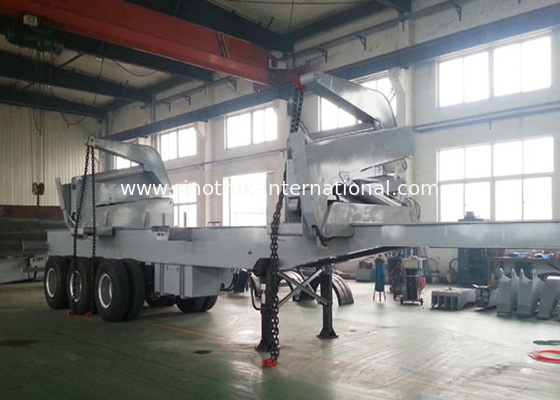 37 Tons Container Side Loader Truck Mounted Crane 3 Axles Semi Trailer Truck