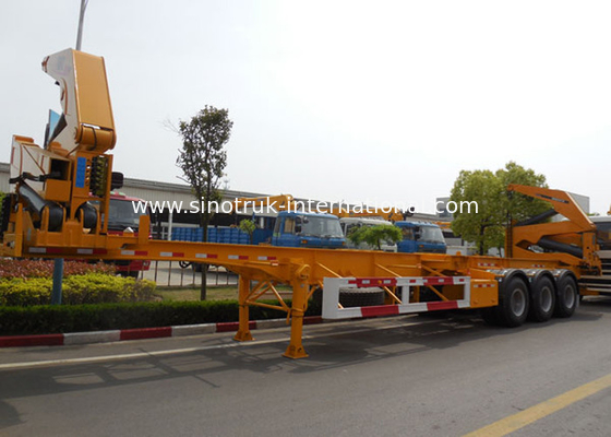 37 Tons Container Side Loader Truck Mounted Crane 3 Axles Semi Trailer Truck