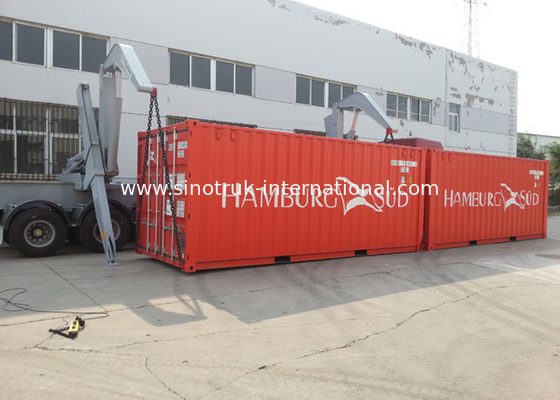 37 Tons Container Side Loader Truck Mounted Crane 3 Axles Semi Trailer Truck