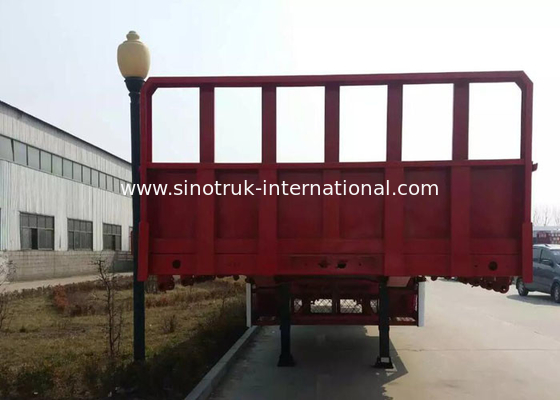 Flatbed Semi Trailer Truck 3 Axles Container Carrying Heavy Equipment Trailer