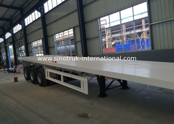 20ft / 40ft Container Semi Flatbed Trailers 3 Axles 30 - 60 Tons 13m Length