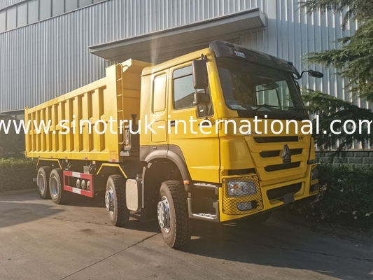 Sinotruk Howo Tipper Dump Truck 12 Wheels 400Hp 8 × 4 Mining RHD Yellow