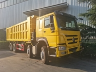 Sinotruk Howo Tipper Dump Truck 12 Wheels 400Hp 8 × 4 Mining RHD Yellow