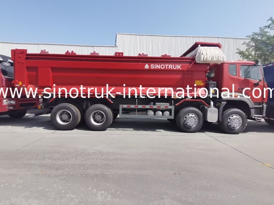 Sinotruk Hohan（New howo） Tipper Dump Truck N7 8 × 4 12 Wheels 380Hp Lhd Or Rhd with tarpaulin U type container