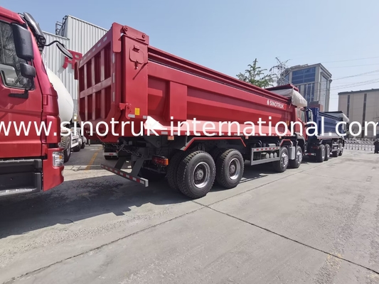 Sinotruk Hohan（New howo） Tipper Dump Truck N7 8 × 4 12 Wheels 380Hp Lhd Or Rhd with tarpaulin U type container