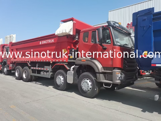 Sinotruk Hohan New Howo Tipper Dump Truck N7 8 × 4 12 Wheels 380Hp Lhd Or Rhd With Tarpaulin U Type Container