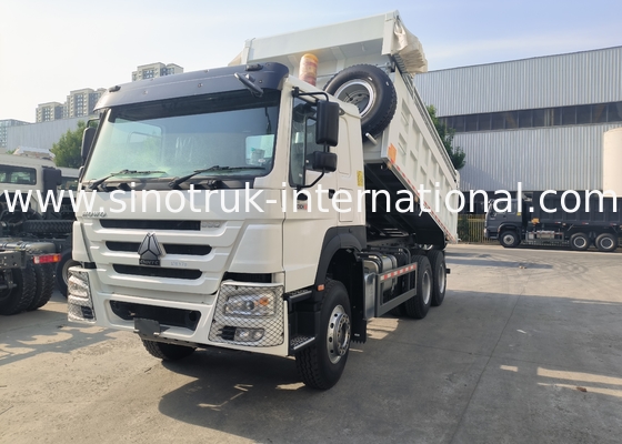 Sinotruk Howo Tipper Dump Truck 380Hp 6 × 4  20CBM White With Automatic Tarpaulin