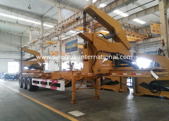 20ft 40ft Truck Mounted Crane Side Loader Sidelifter , Container Self Loading Semi Trailer