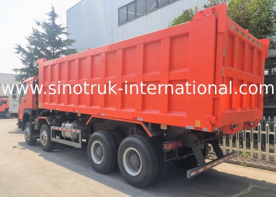 Sinotruk Howo Tipper Dump Truck 400Hp 8 × 4  Rhd 12 Wheels Big Tray 7600mm