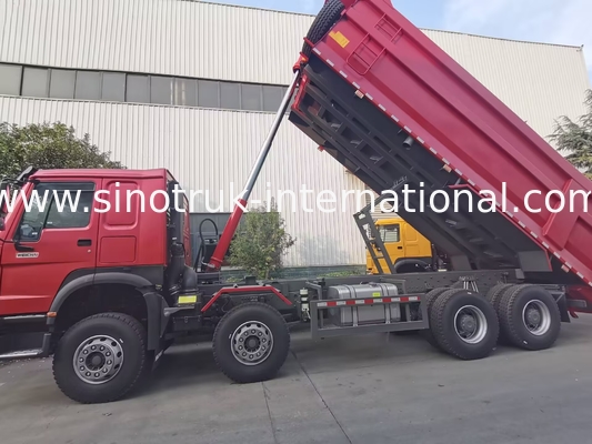 HOWO 12 Wheels Sinotruk 8X4 Dump Truck 400hp For Mining LHD  U Type Container
