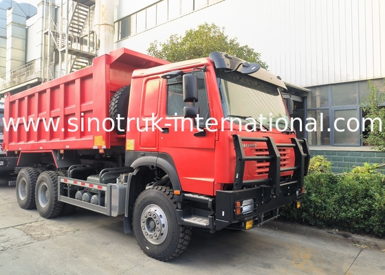 Sinotruk Howo Tipper Dump Truck  6 × 4  Lhd 10 Wheels Ghost Face Bumper Mining Tires