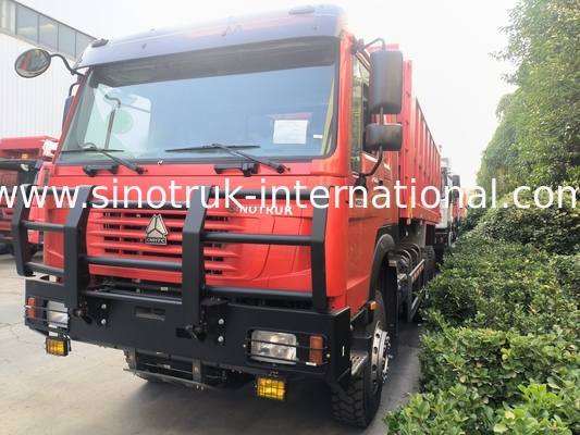 Sinotruk Howo Tipper Dump Truck  6 × 4  Lhd 10 Wheels Ghost Face Bumper Mining Tires