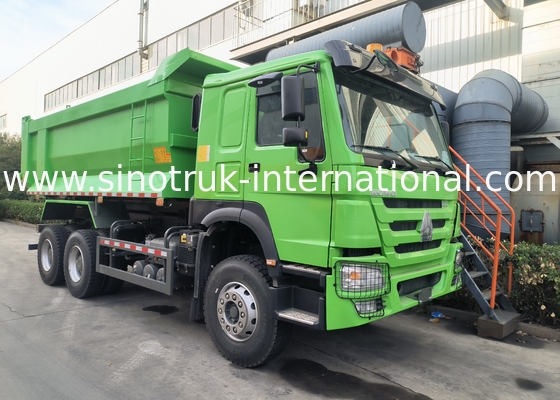 Sinotruk Howo Tipper Dump Truck 380Hp 6 × 4 U Shape Cargo Body Green Color