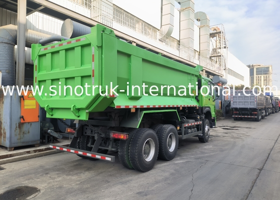 Sinotruk Howo Tipper Dump Truck 380Hp 6 × 4 U Shape Cargo Body Green Color