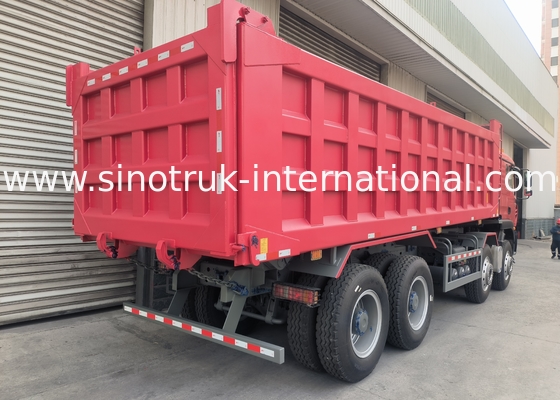 Sinotruk Howo Tipper Dump Truck Tx 400Hp Euro 2 8 × 4  Lhd 12 Wheels Red